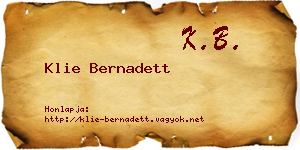 Klie Bernadett névjegykártya