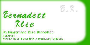 bernadett klie business card